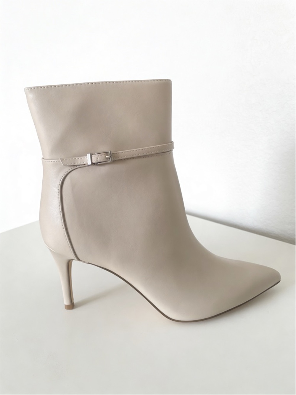 New! Calvin Klein Vivera ivory heeled ankle booties • retail $149